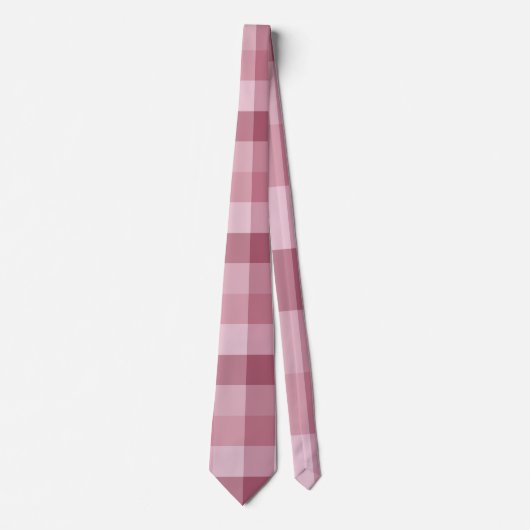 Roze Gingham Karo Tartan Ontwerp Stropdas (Voorkant)