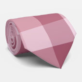 Roze Gingham Karo Tartan Ontwerp Stropdas (Opgerold)