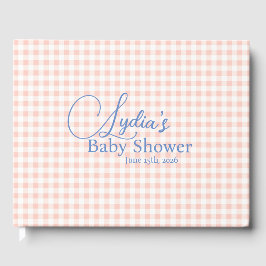 Roze Gingham Karoontjes Peel en Stick Behang Gastenboek
