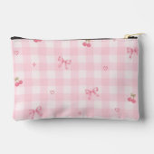 Roze Gingham Kersenboog Script Naam Design Etui (Achterkant)