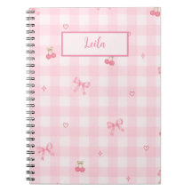 Roze Gingham Kersenboog Script Naam Ontwerp