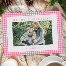 Roze Gingham Kerst Foto