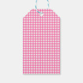 Roze Gingham Kerstmis Cadeaulabel (Achterkant)