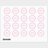 Roze Gingham Kerstmis Ronde Sticker (Vel)