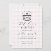 Roze Gingham Keuken Bruidsborrel uit Grootmoeders  Kaart (Voorkant)