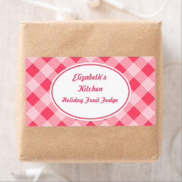 Roze Gingham Kitchen Labels
