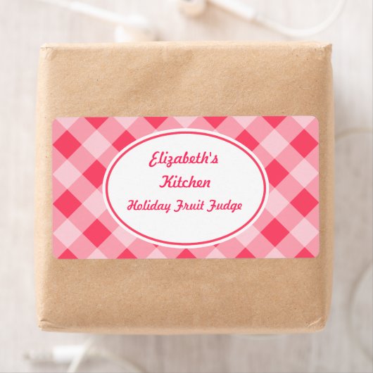Roze Gingham Kitchen Labels (Insitu)