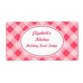 Roze Gingham Kitchen Labels (Voorkant)