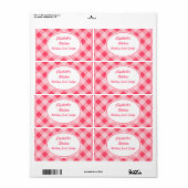 Roze Gingham Kitchen Labels (Full Sheet)