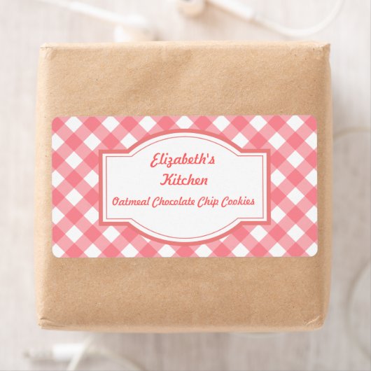 Roze Gingham Kitchen Labels (Insitu)