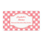 Roze Gingham Kitchen Labels (Voorkant)