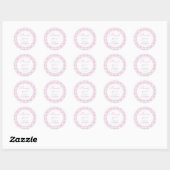 Roze Gingham Klassieke Baby Shower Sticker (Vel)