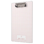 Roze Gingham Klassieke Monogram Klembord (Links)