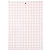 Roze Gingham Klassieke Monogram Klembord (Achterkant)