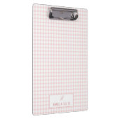 Roze Gingham Klassieke Monogram Klembord (Rechts)