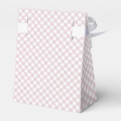 Roze gingham klassieke schattige eenvoudige baby j bedankdoosjes (Achterkant)
