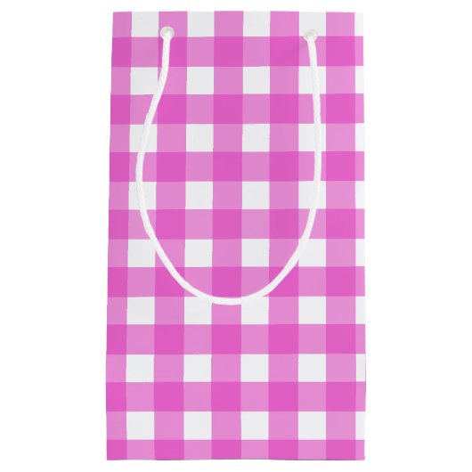 Roze gingham klein cadeauzakje (Voorkant)