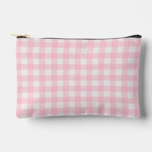 Roze Gingham Kleine Accessoire PouchPrint Naai Zak Etui