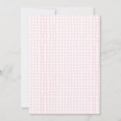 Roze Gingham Konijn Baby Shower Kaart (Achterkant)
