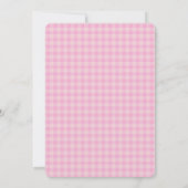 Roze Gingham Konijn Baby Shower Uitnodiging (Achterkant)