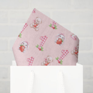  roze gingham, konijnen en Beren! Tissuepapier