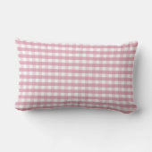 Roze Gingham kussen met naam in Script Font (Achterkant)