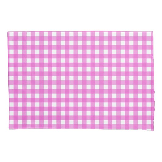Roze gingham kussensloop (Voorkant)