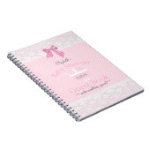 Roze Gingham Lace Afbeelding Baby shower Guest Boo Notitieboek (Rechterzijde)