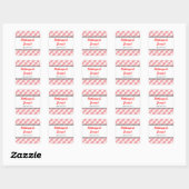 Roze gingham land picknick rustieke bruiloft gunst vierkante sticker (Vel)