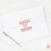 Roze gingham land picknick rustieke bruiloft gunst vierkante sticker (Envelop)