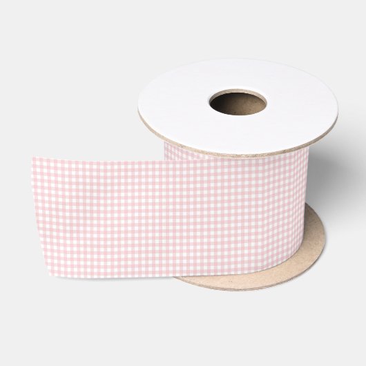 Roze Gingham Landelijk Ouderwets  Satijnen Lint (Spoel)