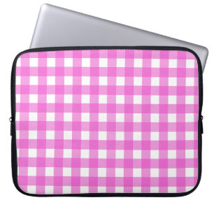 Roze gingham laptop sleeve