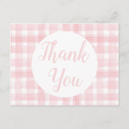 Roze Gingham Laurel Crest ansichtkaarten Briefkaart