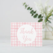 Roze Gingham Lauwerkrans ansichtkaarten Briefkaart (Staand voorkant)