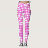 Roze gingham leggings (Voorkant)
