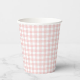 Roze Gingham Lente Verjaardagsfeestje Papieren Bekers