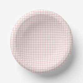 Roze Gingham Lente Verjaardagsfeestje Papieren Kommen