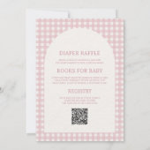 Roze Gingham Lokale Baby Shower Uitnodiging (Achterkant)