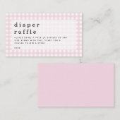 Roze Gingham Luier Raffle Picknick Baby shower Informatiekaartje (Voorkant / Achterkant)