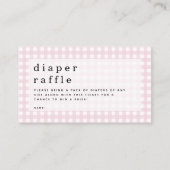 Roze Gingham Luier Raffle Picknick Baby shower Informatiekaartje (Voorkant)