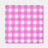 Roze gingham magneet (Voorkant)