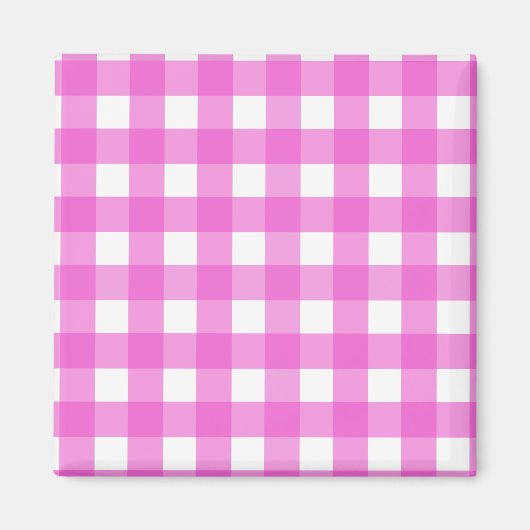 Roze gingham magneet (Voorkant)