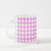 Roze gingham matglas koffiemok (Links)