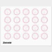 Roze Gingham Meisje Baby shower Bedankt voor het k Ronde Sticker (Vel)