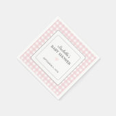 Roze Gingham Meisje Baby shower Papier Servet (Hoek)