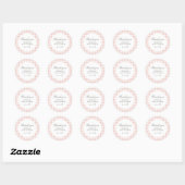 Roze Gingham Meisje Baby shower Ronde Sticker (Vel)
