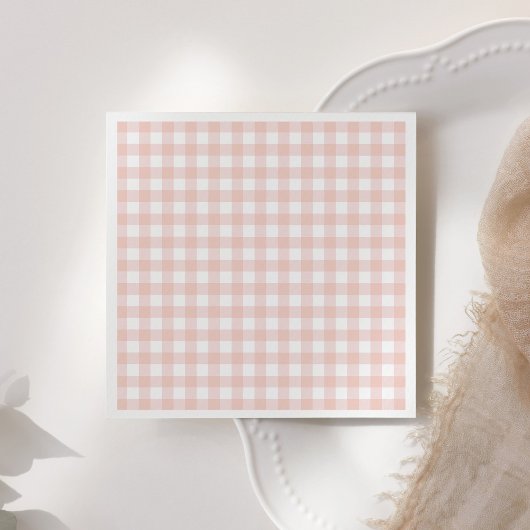 Roze Gingham Meisje Baby shower Servet