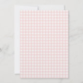Roze Gingham Meisje Doop Aankondiging (Achterkant)