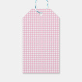 Roze Gingham Meisje Doop – Bedankt voor uw komst Cadeaulabel (Achterkant)