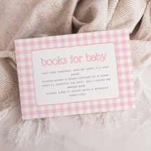 Roze Gingham Meisjes Baby Shower Boek Verzoek